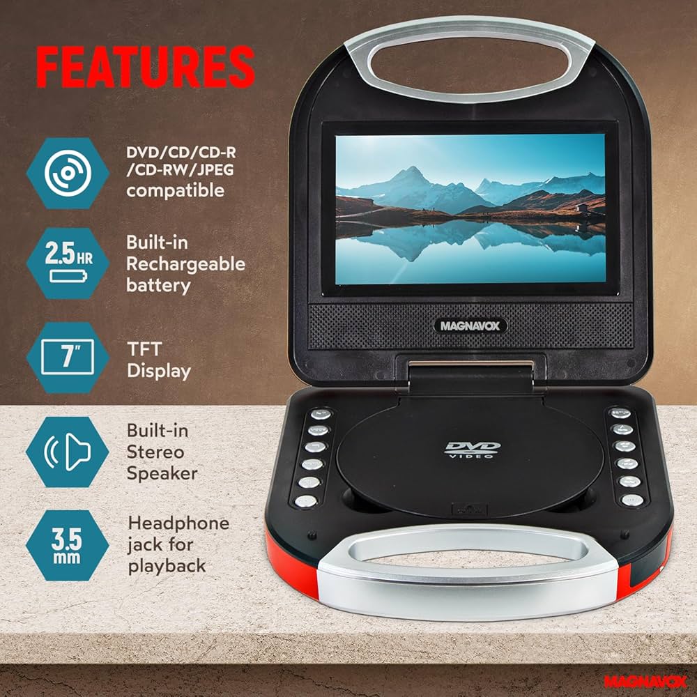 Amazon.com: Magnavox MTFT750-RD Portable 7 inch TFT DVD/CD Player Amazon.com: Magnavox MTFT750-RD Portable 7 inch TFT DVD/CD Player
